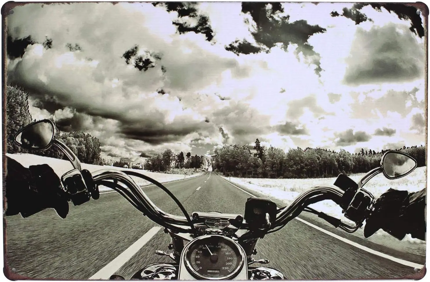 

Ride Free Route Motorcycle Retro Metal Sign Rustic Wall Garage Decor Art Poster Valentine Home Decor