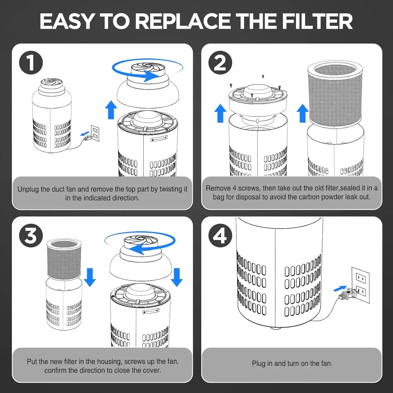 

Integrated Deodorization EC Duct Fan, Timed Speed Regulation Ventilator