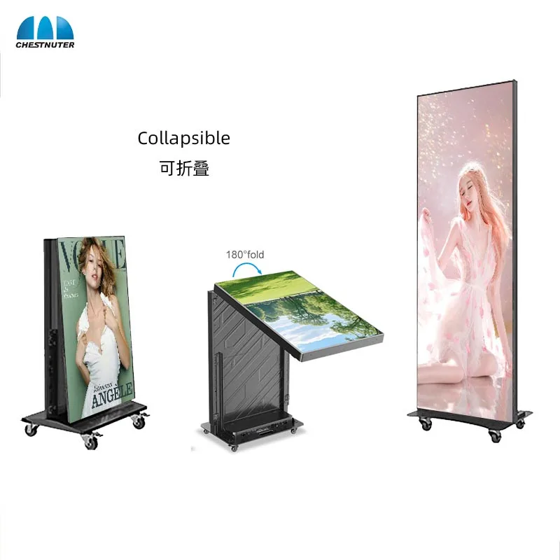 Portable Indoor Full Color Poster LED Display P2.5 Floor Standing Digital Screen SDK Poster LED Screen NovaLCT for advertisement