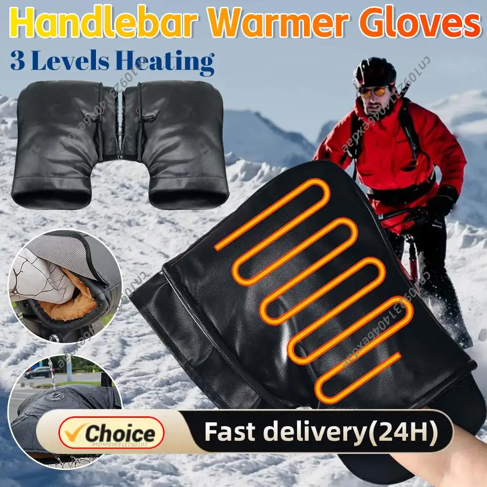 

Перчатки с электрическим подогревом для руля мотоцикла, ветрозащитные, с 3 уровнями регулировки, USB-зарядка, для езды на открытом воздухе