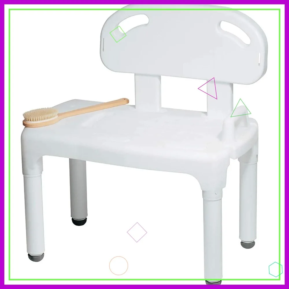 

Universal Tub Transfer Bench, Bath Seat with Backrest, Shower Chair with Adjustable Legs, Fits Most Bathtubs, Holds 400 lbs