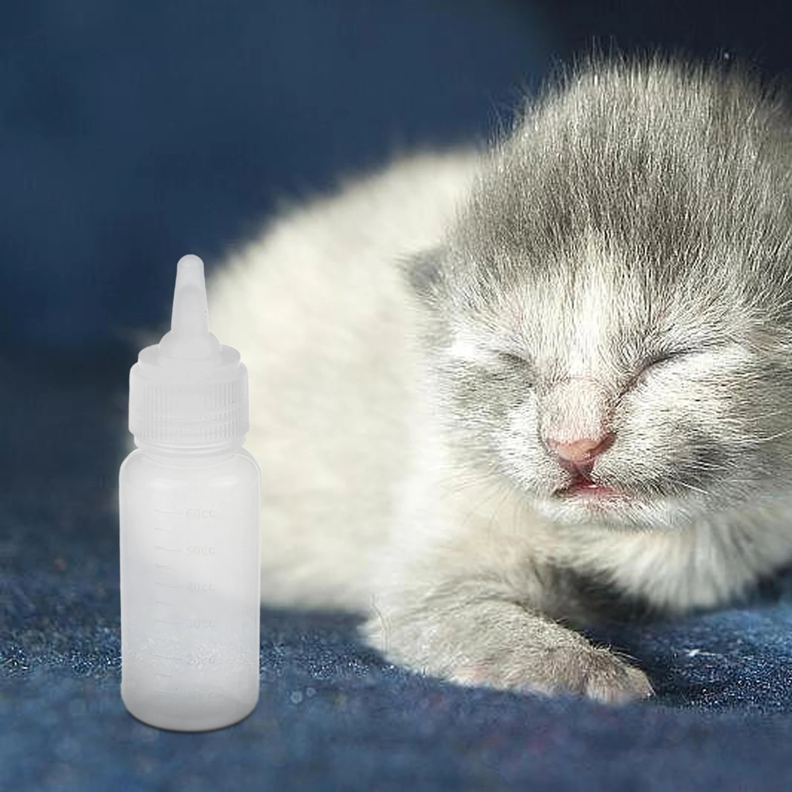 

Pet Nursing Bottle 60ml Silicone Dog Cat Feeding Bottles Small Teat Supplies Set for Puppies Kittens Hamsters Rabbits Portable