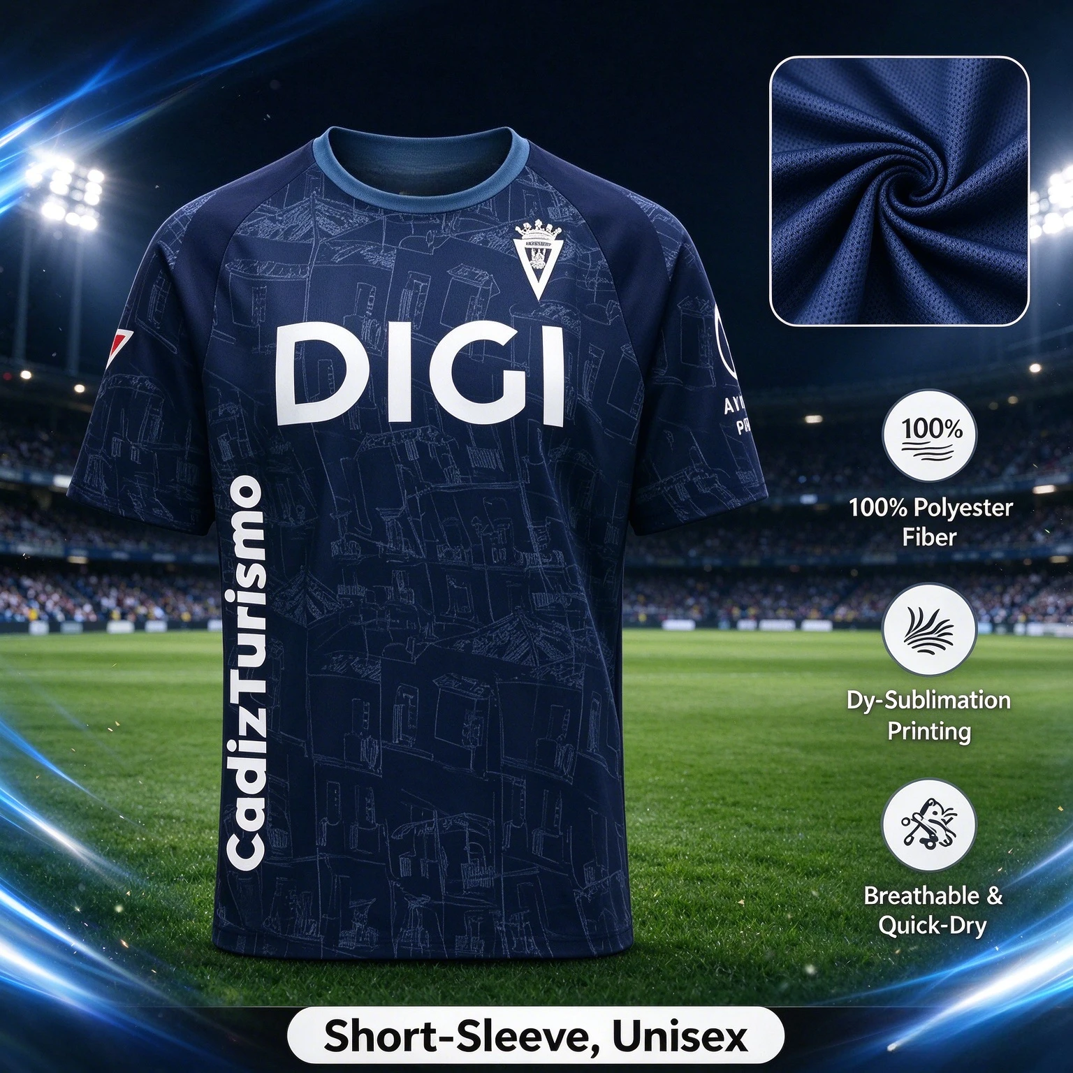 2026 Spanish Style 3D Printed Casual Sports Training Outdoor Football Shirt Breathable Fast Drying Parent-child Family Outfit