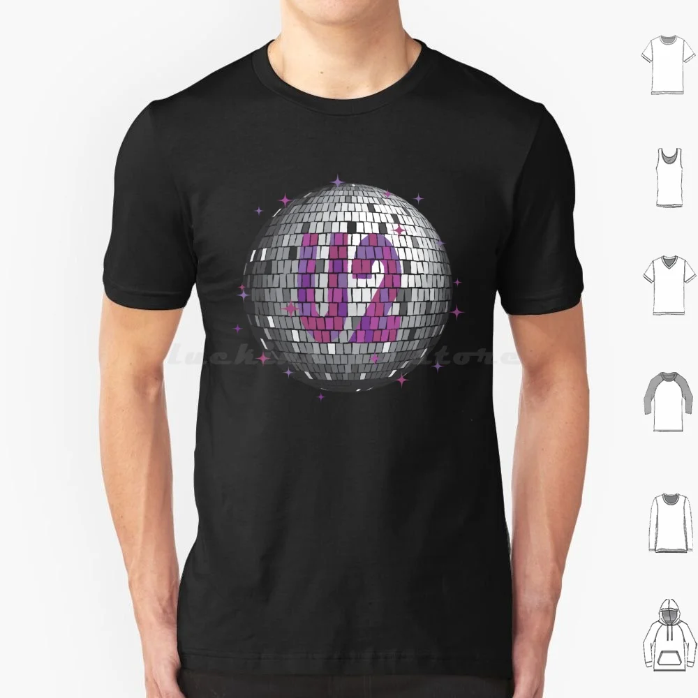 Disco Ball Ultraviolet T Shirt Cotton Men Women DIY Print Achtung Baby Bono Disco Ball Discotheque Band Fan Art The Sphere At