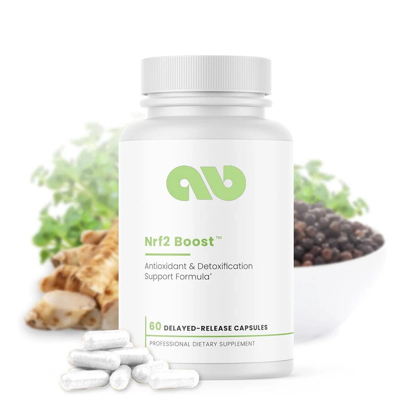 Nrf2 Boost Active com Sulfonamida, Curcumina, Chá Verde, esporos trans, Contém 60 Cápsulas Veganas