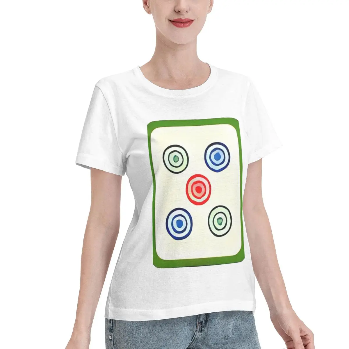 Limited Offer Interesting Mahjong Five Women's T-shirt Breathable Wear Minimalist Tshirt