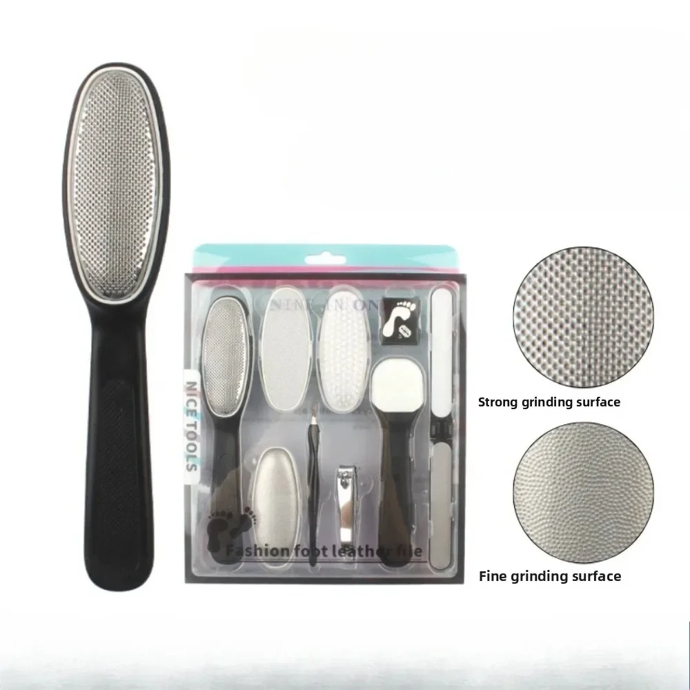 Pedicure talismã oval de pele morta pé esfregando placa conjunto casa transfronteiriça moedor de pé ferramentas pedicure 9 pc