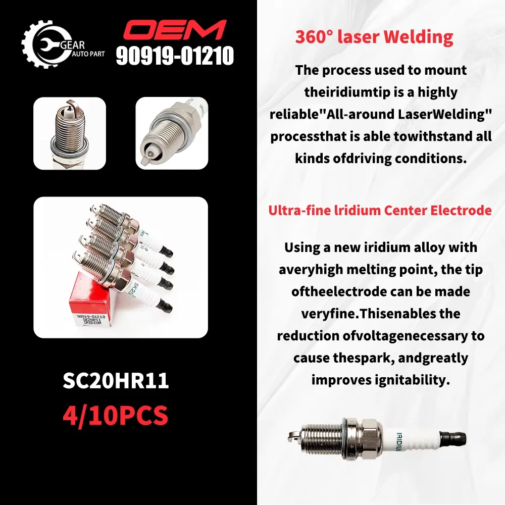 90919 01210 4/10pcs SK20R11 90919-01210 Japan Iridium spark plugs for Toyota Scion Camry RAV4 Tundra Lexus 4.7L/V8 9091901210