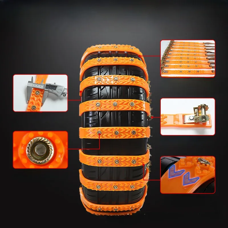 Winter Snow Anti-Skid Tyre Chains Car Tire Nonskid Chain Tyre Car Chains Snow Chains For Cars Most Car Wheel Outdoor Emergency