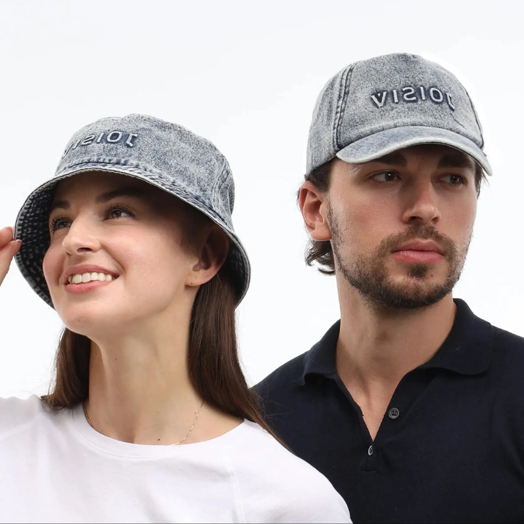 

All-Season Adjustable Baseball and Bucket Hats for Couples and Siblings | Stylish Cotton Embroidery | Perfect for Outdoor Travel