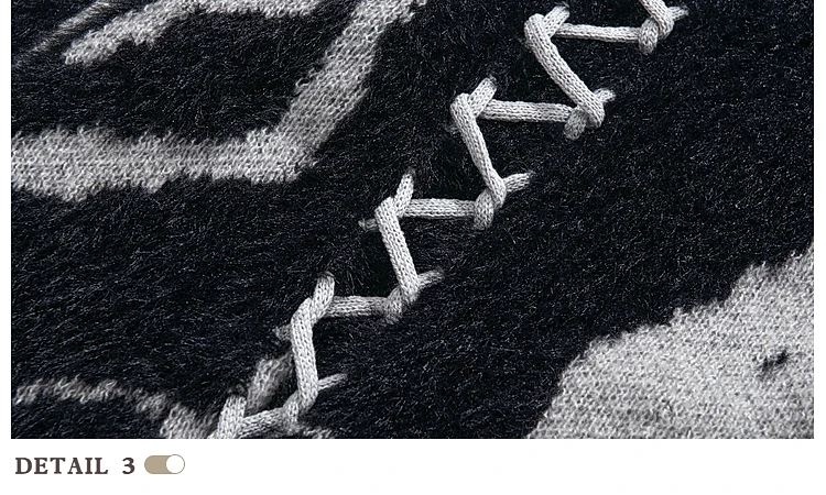 เสื้อสเวตเตอร์ไหมพรมคอวีทรงหลวมสไตล์ดาร์คแฟชั่นสำหรับผู้ชาย ดีไซน์สตรีทสุดฮิตประจำฤดูใบไม้ร่วงและฤดูหนาว ลดราคาพิเศษ