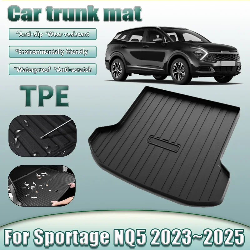 Car Trunk Mat For Kia Sportage NQ5 MK5 2023 2024 2025 TPE Material Waterproof Anti-dirty Rubber Storage Pad Carpet Accessories