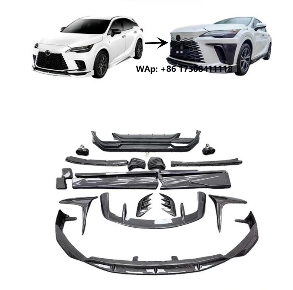 F-Sport Style Carbon Fiber Body Kit for  RX500h RX350 2023-2025 Front Lip Bumper Splitter Spoiler Facelift Conversion Kit