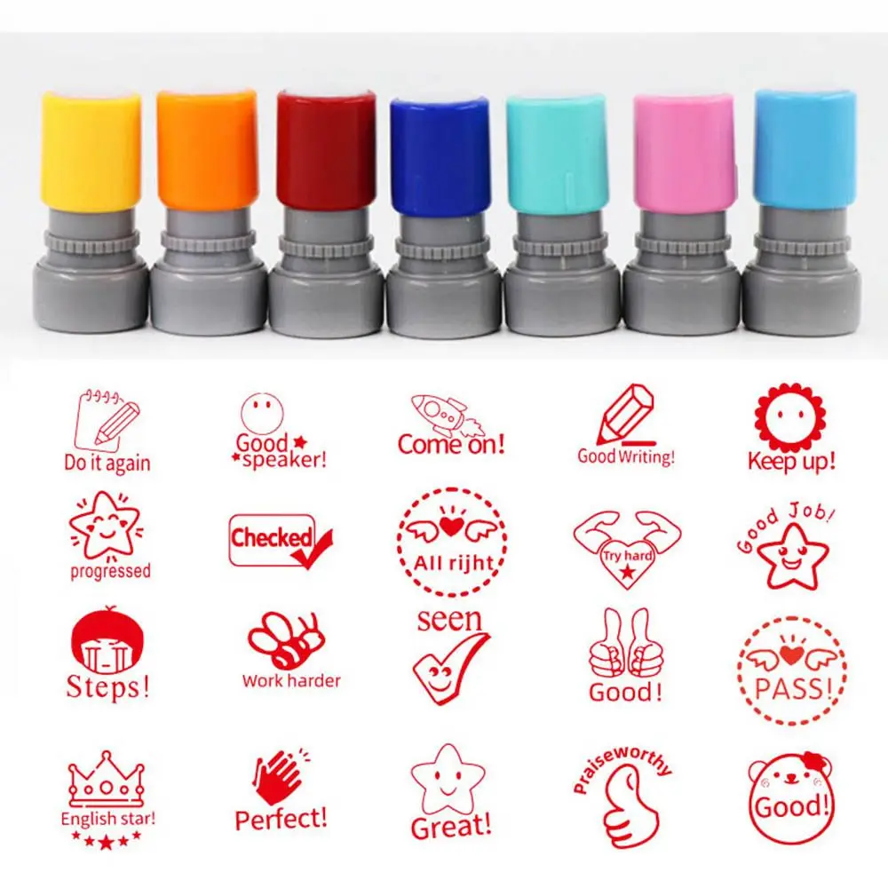 Stamper Photosensitive Chapter Cartoon Stamps Children Toy Stamps Encouragement Commentary Stamp Reward Seal Teaching stamp