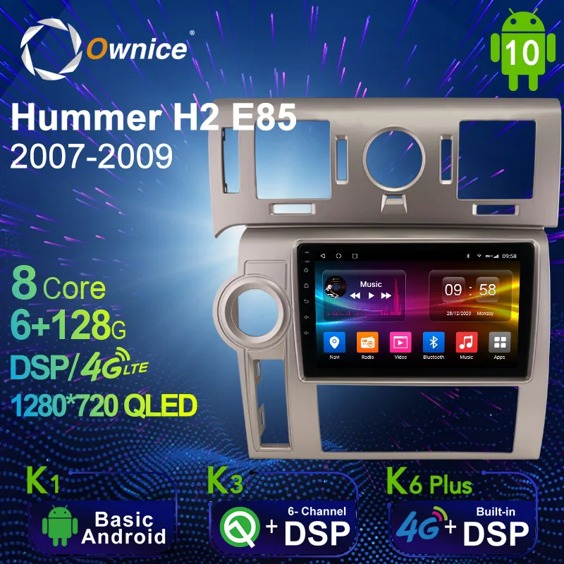 720P Carplay 6G+128G Car Multimedia Video Player For Hummer H2 E85 2007 2008 2009 Navigation GPS Radio 4G LTE 1280*720 Bluetooth