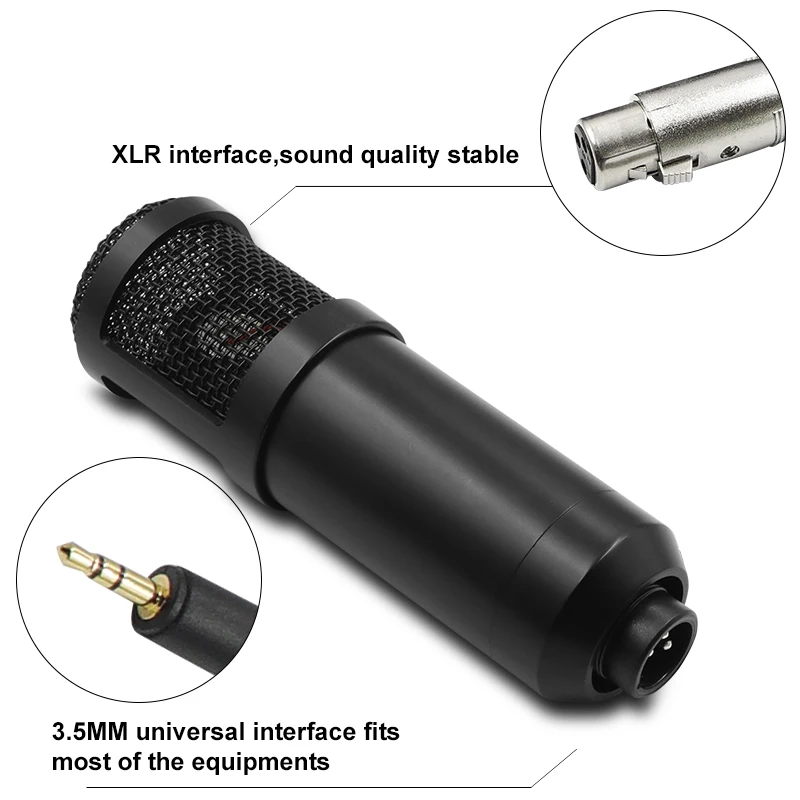 BM800 V8 Sound Card Set Professional Audio Condenser Mic Studio Singing Microphone for Karaoke Podcast Recording Live Streaming