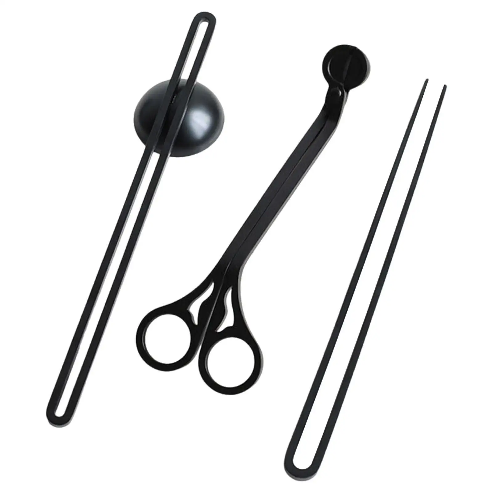 3 Pieces Candle Bell Snuffer Tools Black Long Handle Candle Wick Tweezers