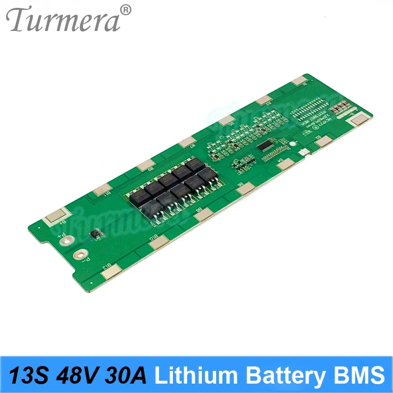 Turmera 13S 48V 30A BMS Lithium Battery Protection Board Spot Welding Directly Use in 48V 52V Electric Bike or E-scooter Battery