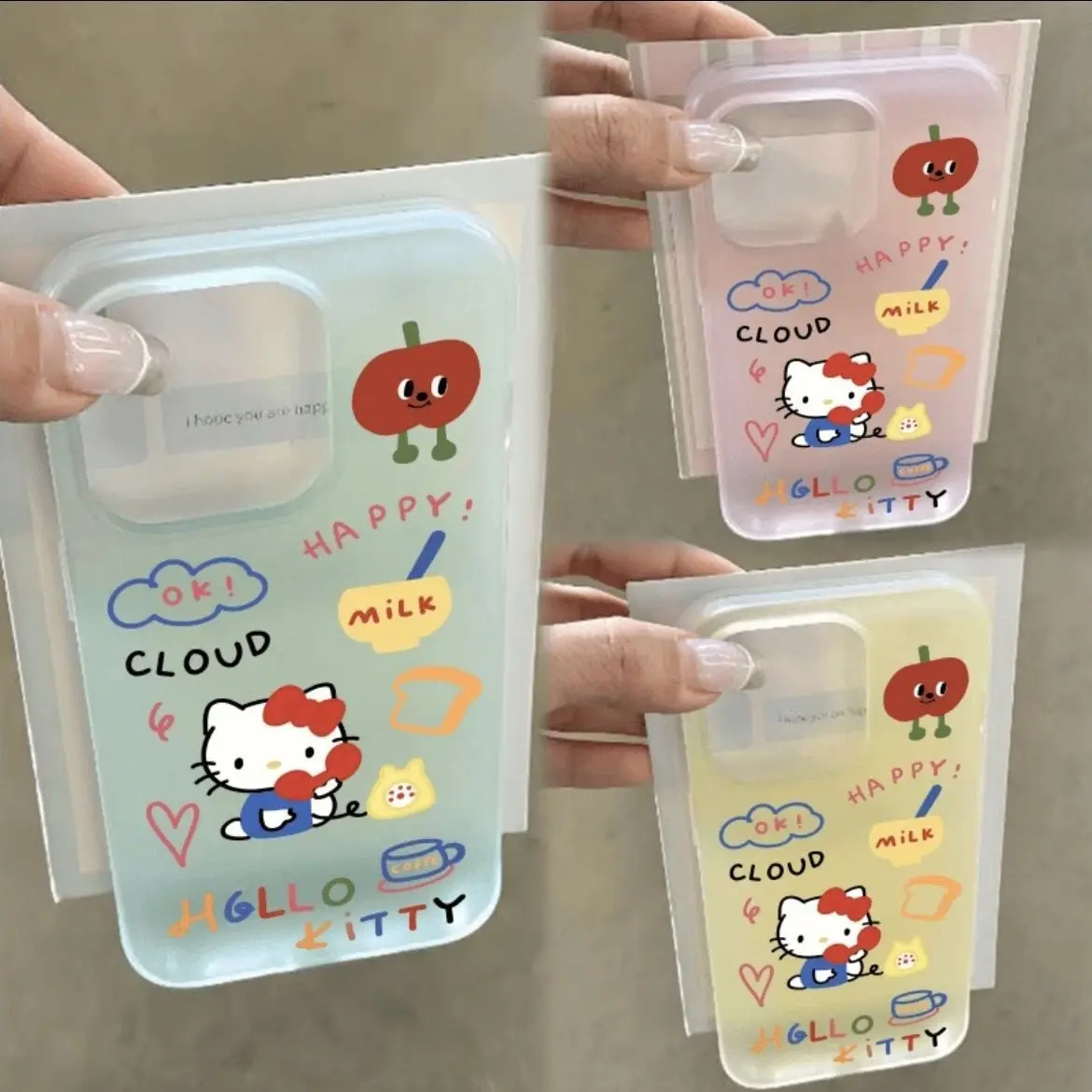 Sanrio Cute Hello Kitty Phone Case For iPhone 16 15 14 13 Pro Max 11 12 13 Pro XR XS MAX 7 8 Plus Y2K Gift Cute Soft Clear Cover