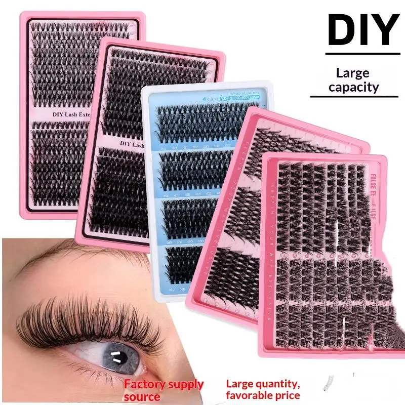 Wispy Lash Clusters Kit D Curl 176 300 320 400Pcs 9-16mm DIY Eyelash Extension Seamless Blend for Day and Night Makeup