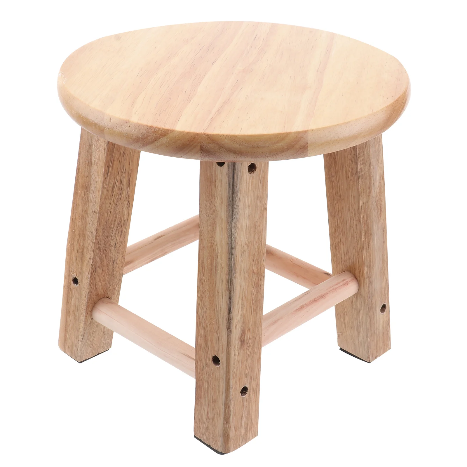 1 قطعة الخشب الصغيرة منخفضة البراز المضادة للانزلاق جولة المنزل الحمام الأحذية تغيير البراز العملي عدم الانزلاق تصميم بسيط #1