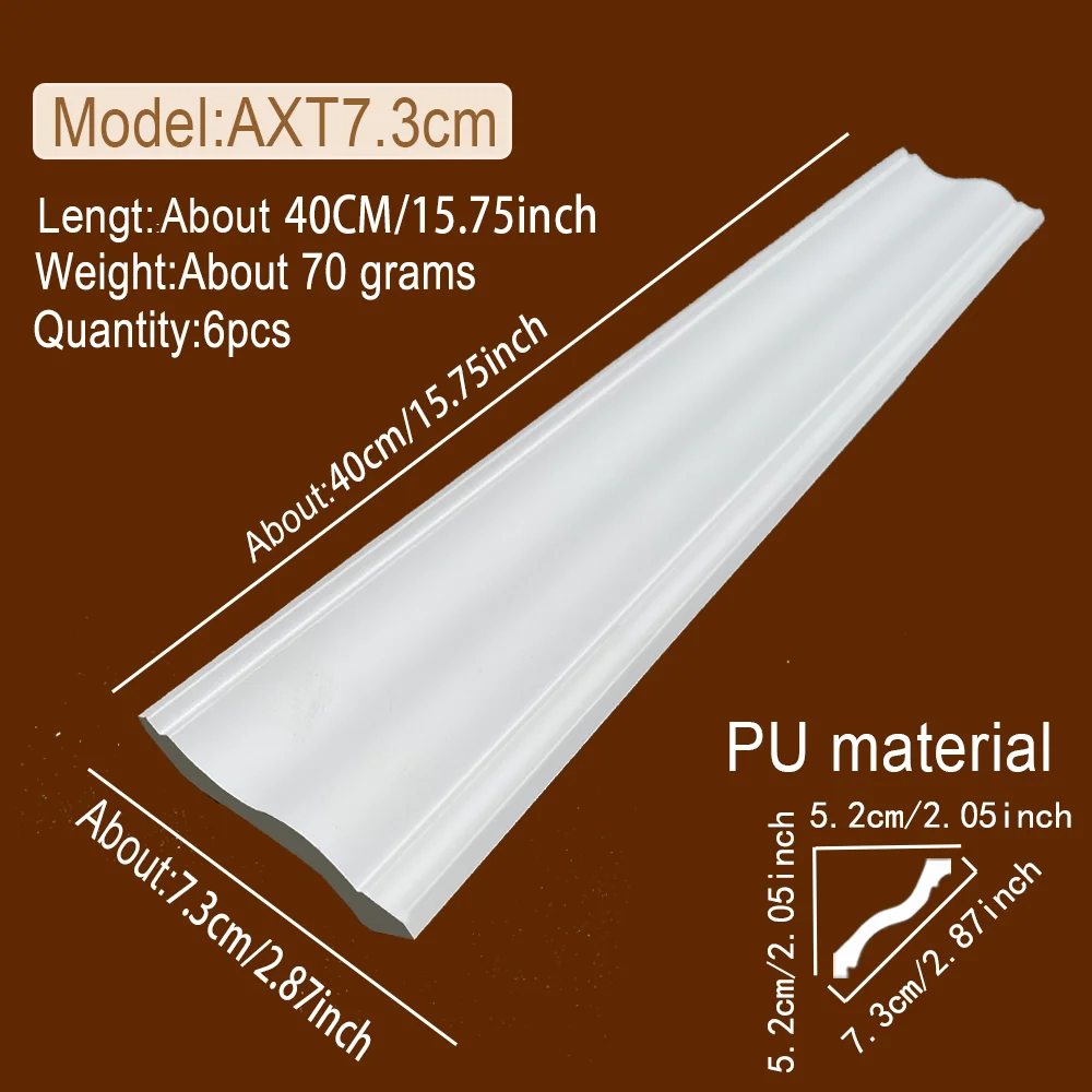 6 Pcs Lightweight PU Molding Faux Gypsum Ceiling Corner Line Polyurethane Interior Ornament Decorative Trim for Ceiling Renovati