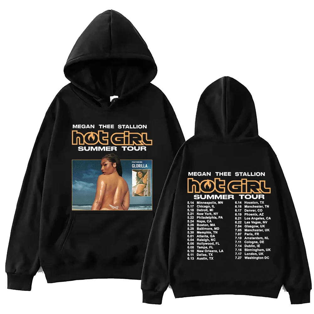 

Megan Thee Stallion Hot Girl Summer Tour Hoodie Harajuku Pullover Tops Sweatshirt Fans Gift