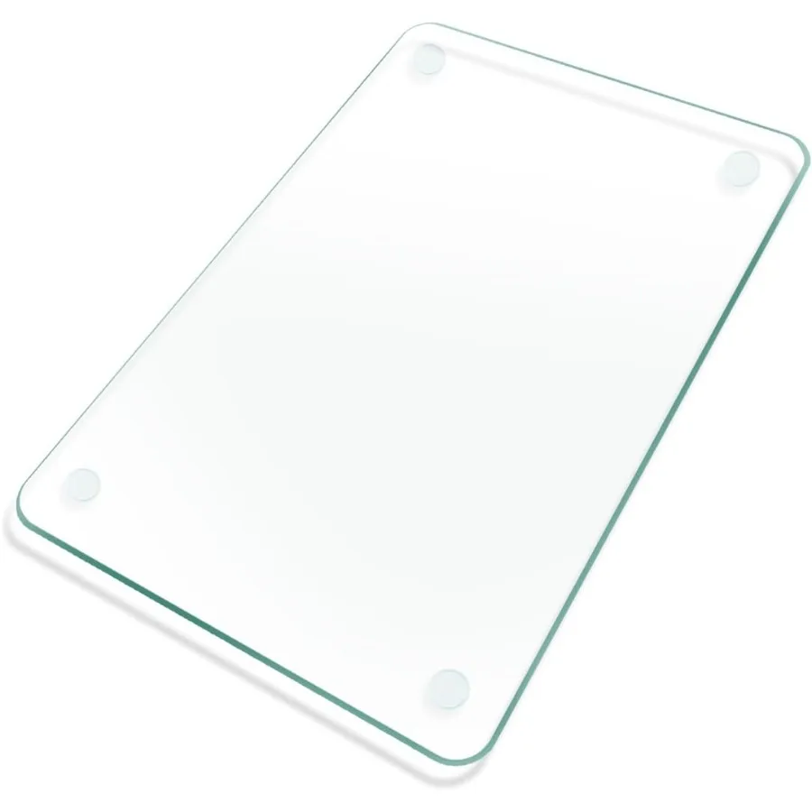 

Tempered Glass Cutting Board 12x8" Cutting Board for Kitchen Counter Small Size Clear Glass with Non-Slip Feet Scratch Resistan