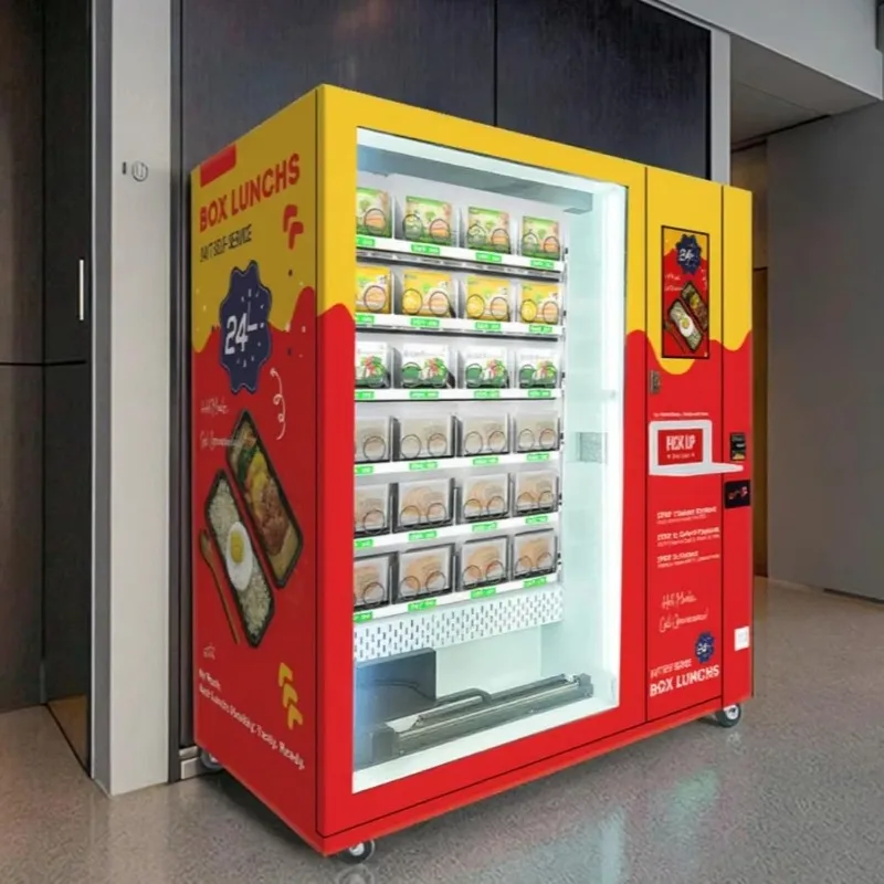 Customized Smart Refrigerated Food Vending Machine Hot Food Meal Lunch Box Dispenser,with Cashless Payment