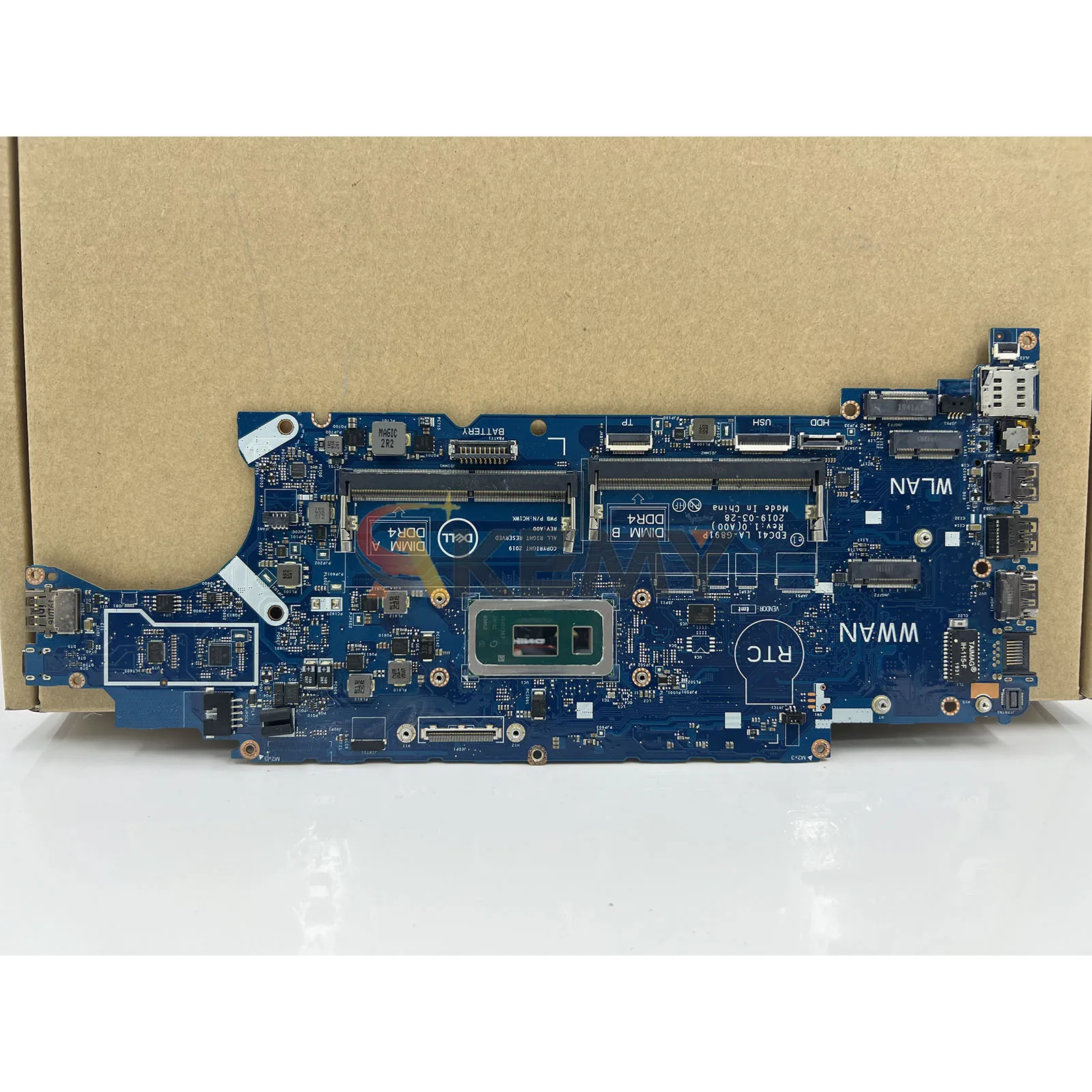 Материнская плата для ноутбука DELL Latitude 5400 LA-G891P, с процессором i5 i7 8-го поколения EDC41 CN-03WM4C 0HJD1J, 100% полностью протестировано