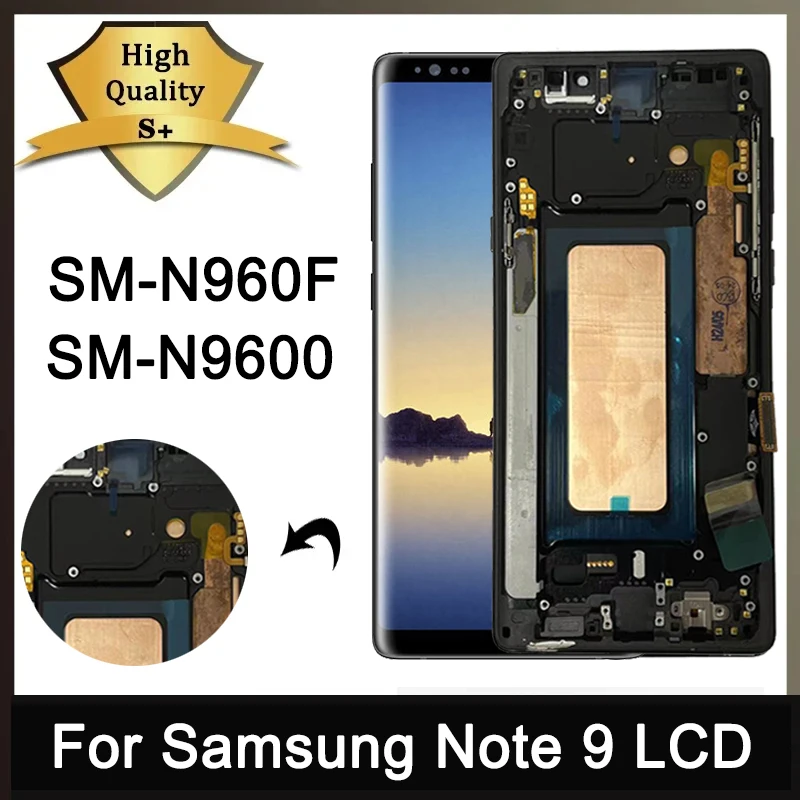 

100% протестированный экран Note9 для Samsung Note 9 N960F N960F/DS, ЖК-дисплей, цифровой сенсорный экран с рамкой, Запасная часть