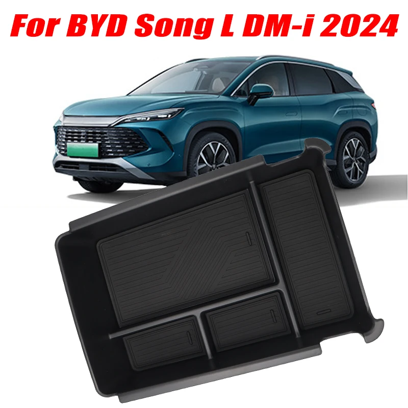 For BYD Song L DM-i 2024 Model Armrest Storage Box ABS Central Organozer Tray Stowing Tidying Car Accessories