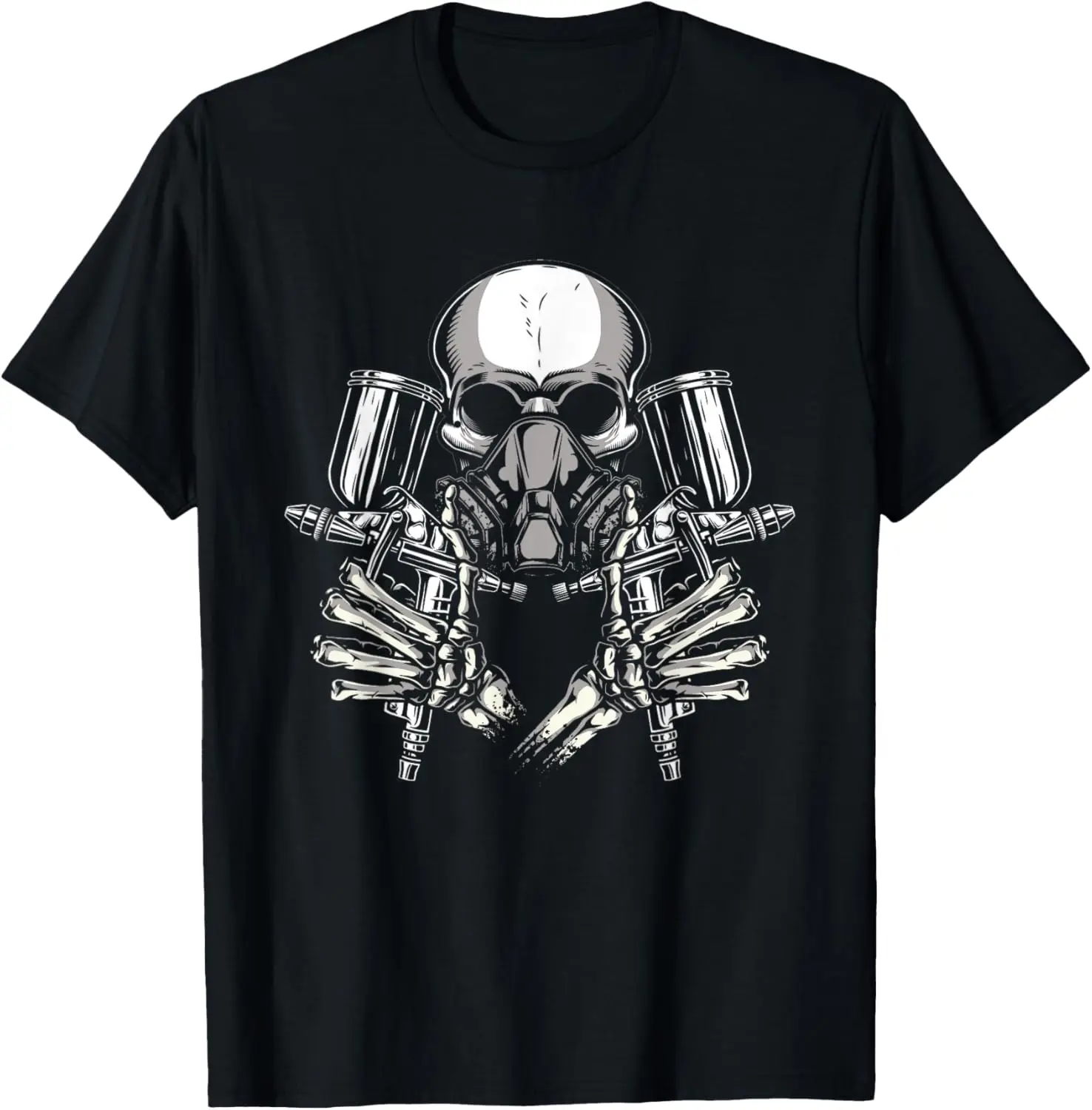 Car Painting Sprayer Skull Spray Gun Automotive Painter T-Shirt