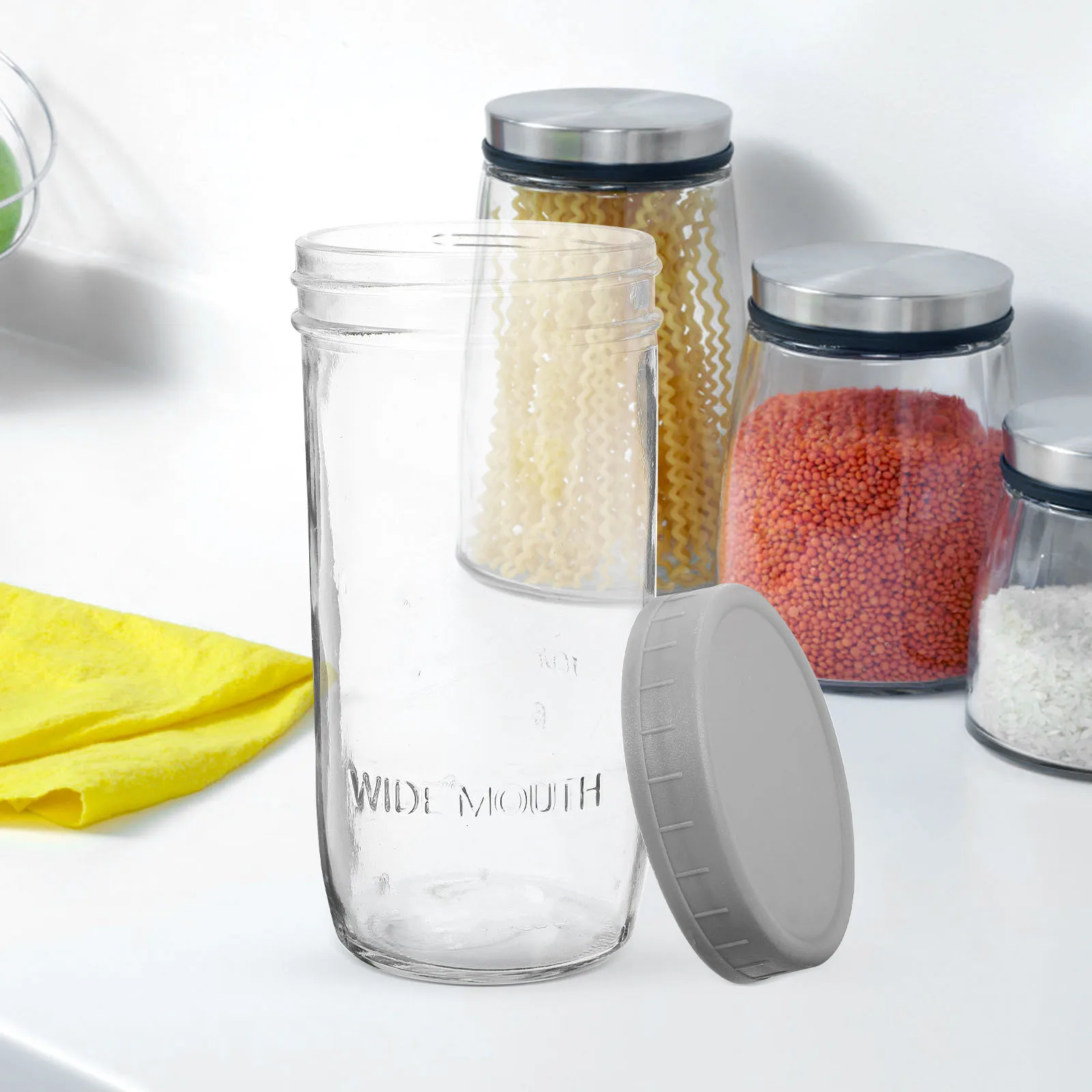 

1Set Overnight Oats Jar Glass Sealed Cup Leak Proof Airtight Lid Spoon Yogurt Container Smoothie Fruit Bowl Kitchen Storage