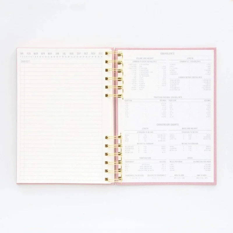 Issue No.12 Dusty Pink Undated Planner Notebook Journal with Lined Pages, Elastic Pen Holder, and Durable Bindi