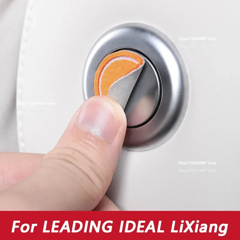 4 قطعة لرائدة مثالية LiXiang L7 L8 L9 2022 2023 سيارة مسند الرأس بالمقعد زر الجلد المدبوغ حماية ملصق الملحقات الداخلية #1