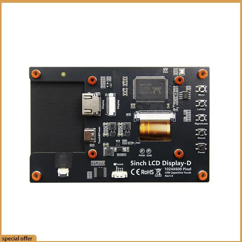 

A68Z 5 Inch LCD Module Monitor Display Capacitive Touch Panel For Raspberry Pi 5/4B IPS Standard Display