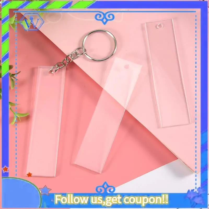 

Easy To Use 120 Pieces Rectangle Acrylic Key Chain Blank Transparent Acrylic Keychain Blank