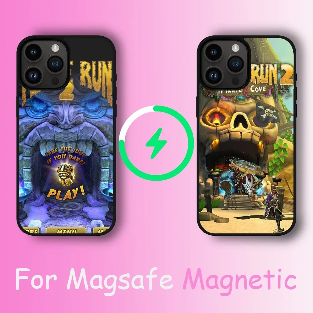 Game Temple Run Phone Case For iPhone 11 12 13 14 15 Max Plus Pro Wireless Magnetic Magsafe Charging Shell