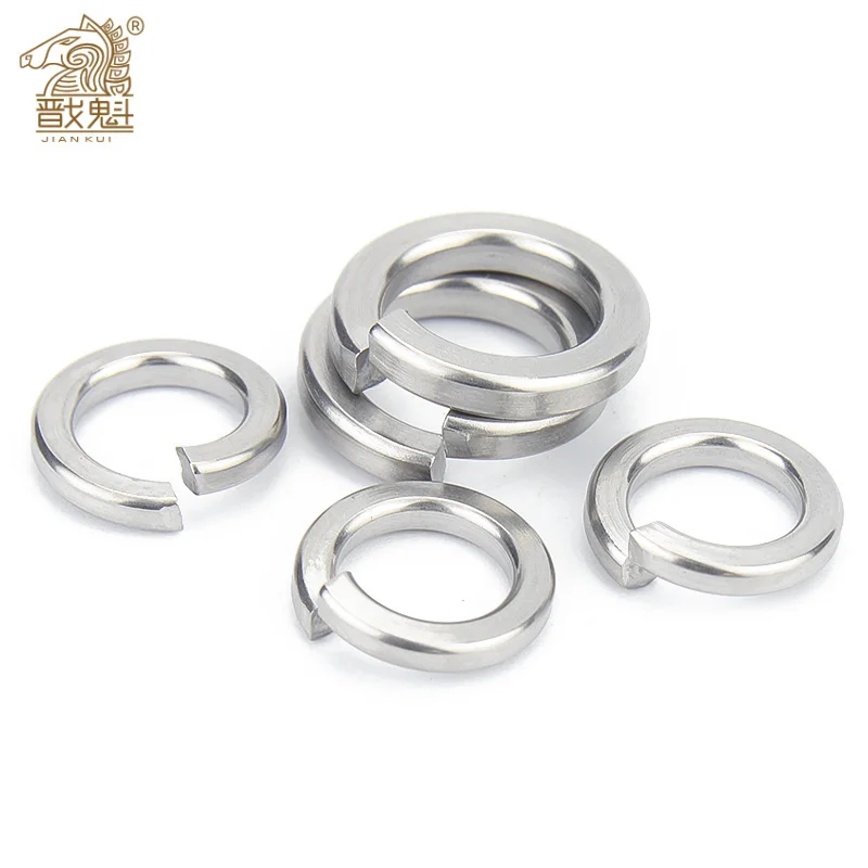 2/50/100pcs GB93 A2 304 Stainless Steel Spring Split Lock Washer Elastic Gasket M1.6 M2 M2.5 M3 M4 M5 M6 M8 M10 M12 M16 M20 M24