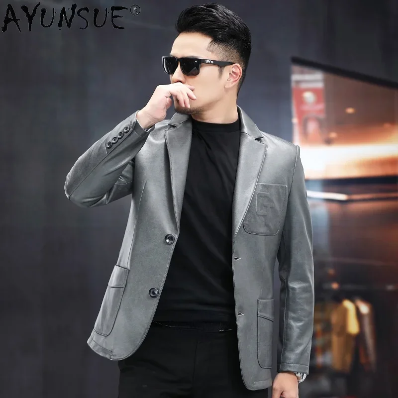 

AYUNSUE 100% Genuine Sheepskin Leather Jacket Men 2021 Autumn Spring Real Leather Jackets Men's Clothes Jaqueta Masculina Gmm365