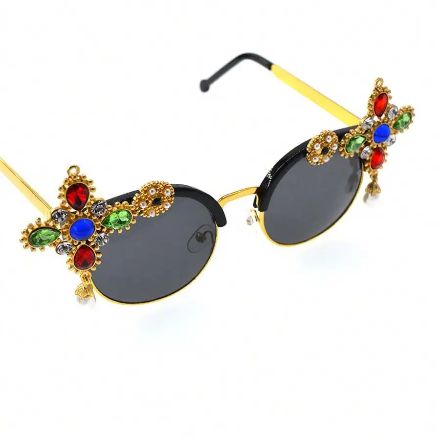 Rhinestone Embellished  For Women With Round Faces, Elegant  For Long Faces, Beach Photography, And Beach Glasses For Tourists
