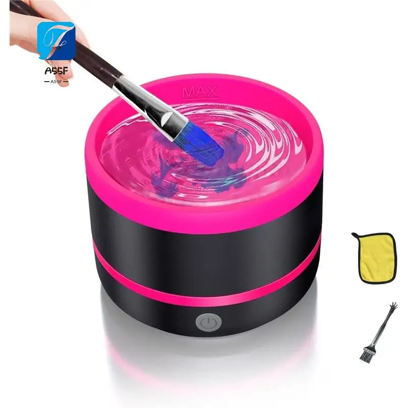 A55F-Electric Paint Brush Cleaner Rinse Cup With 3Mode,USB Artist Brush Cleaning Washer Rinser For Acrylic,Gouache Painting