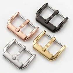 Wholesale 20pcs Watchband Buckle Stainless Steel Middle Brushed Strap Clasp Silver Gold Black Watch Accessories 16 18 20 22mm