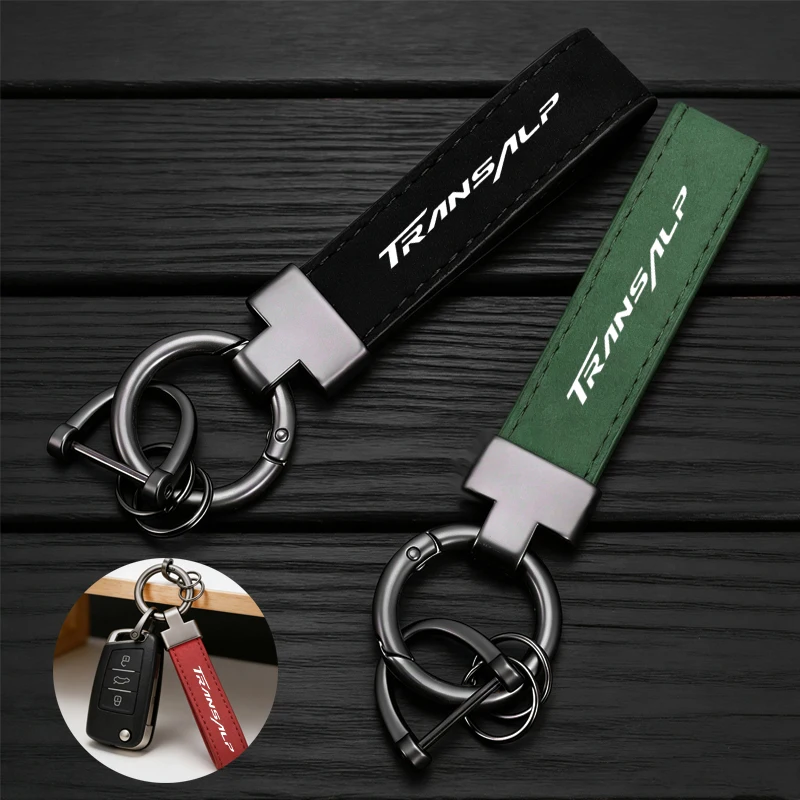 

For Honda TRANSALP Xl750 XL650 XL600 700 V XL700V XL650V Fashion Suede KeyChain Horseshoe Buckle Key Ring Car Key Rings