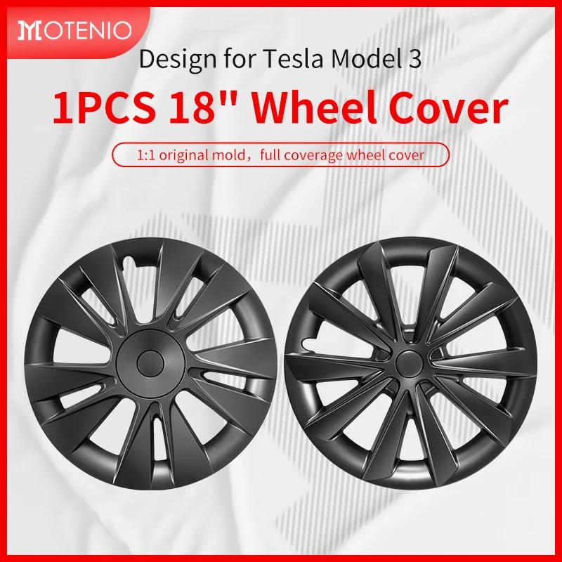 

Only 1PCS Hubcap 18 inch Wheel Cover Design for Tesla Model 3 （2017-2023）Hubcap Full Cover Wheel Cover Automobile Accessories