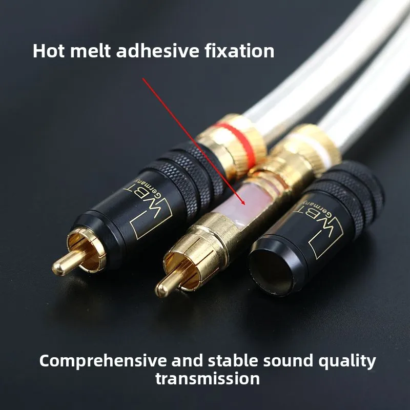 UK QED silver-plated audiophile grade double lotus RCA audio signal cable two-to-two audio bile power amplifier cable