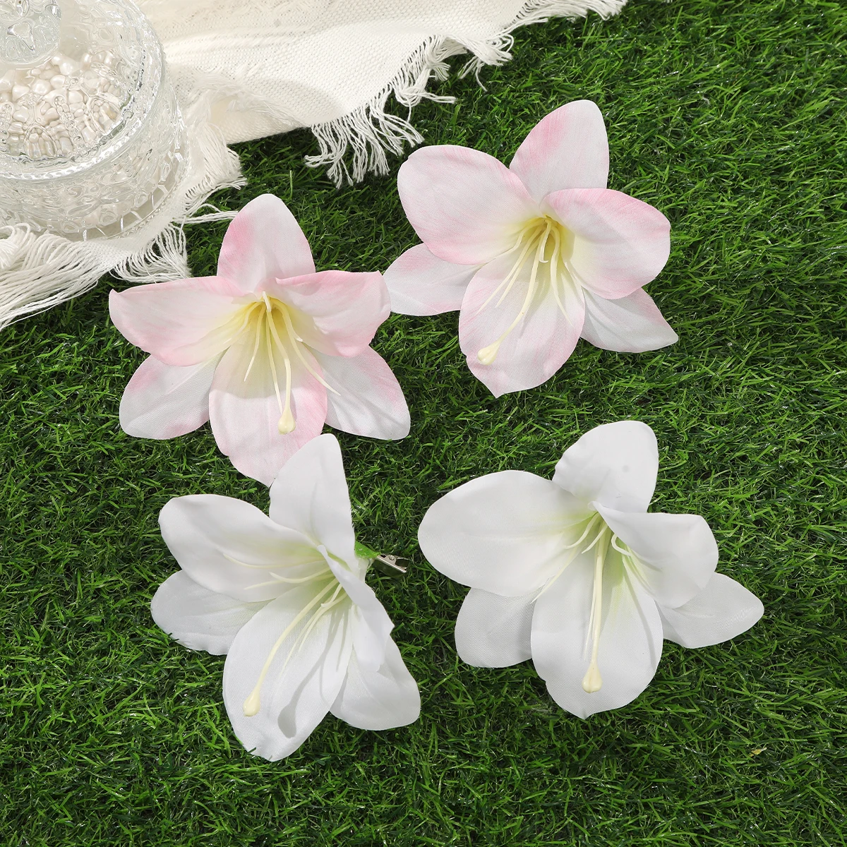 Simulated Flower Hair Clip Pink Seaside Holiday Hairpin Side Clip Styling Hair Accessories Korean Temperament Hairpin
