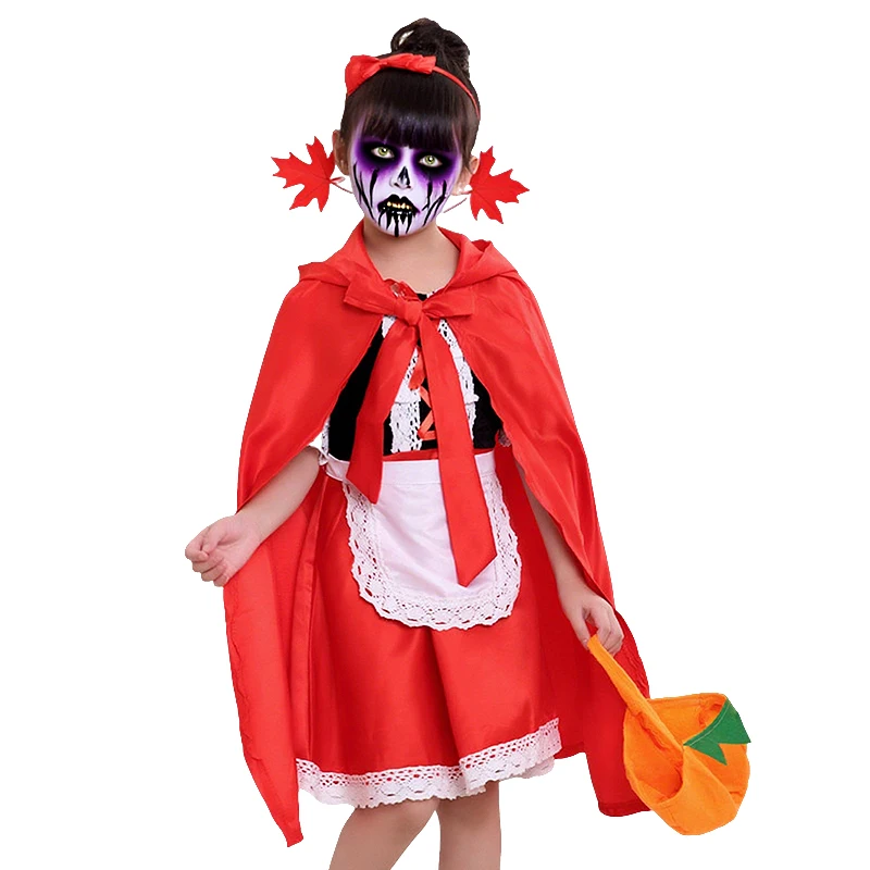 2-12T Halloween Costume for Kids Girls Purple Bat Dress Carnival Vampire Costume Witch Cosplay Clothes Carnival Party Gifts view 2