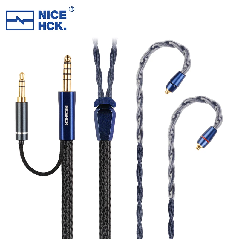 NiceHCK DualDragon 8N OCC+Microalloy CVD Graphene Super Flagship HiFi Earphone Cable 4.4mm 3.5 Dual Plugs MMCX 2Pin for Bravery